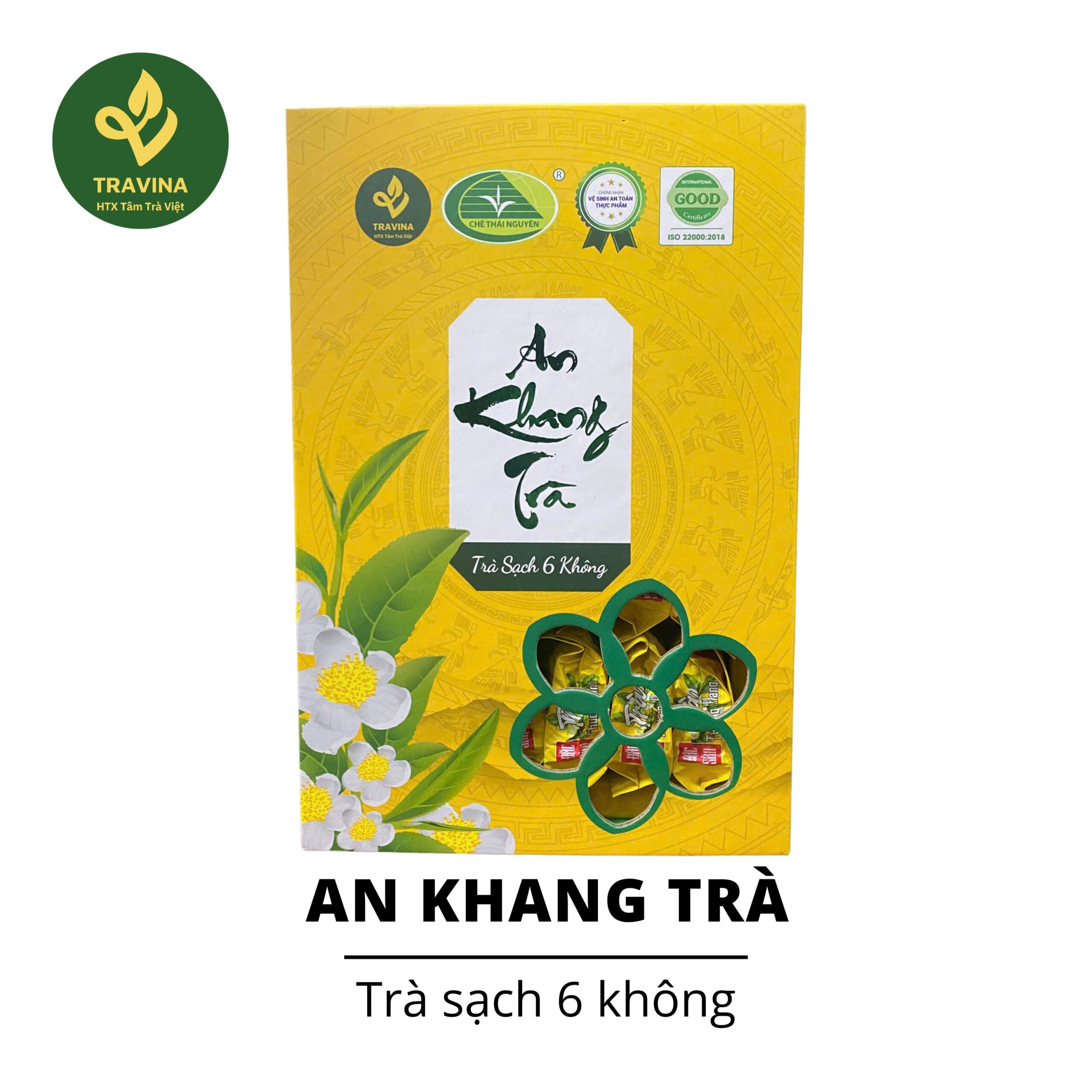 An Khang Needle Tea gift box, TRAVINA, second angle