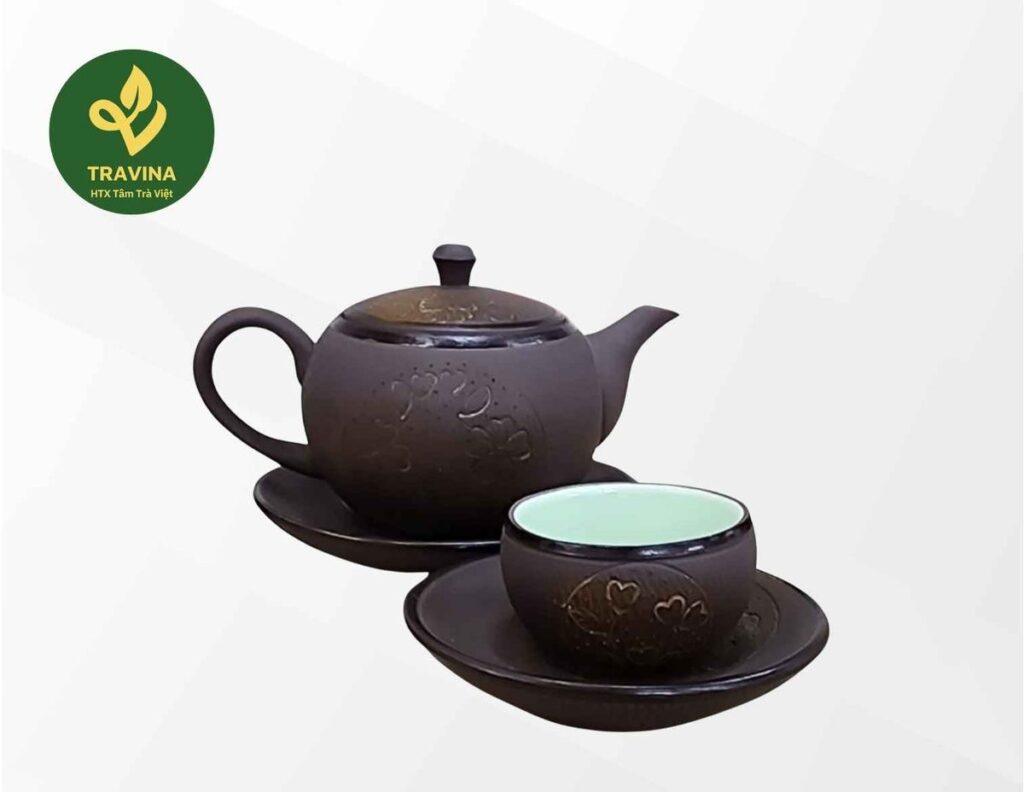 Zisha-Teeset Ngu Am An Lien von TRAVINA, Thai Nguyen – Teekanne und Tasse