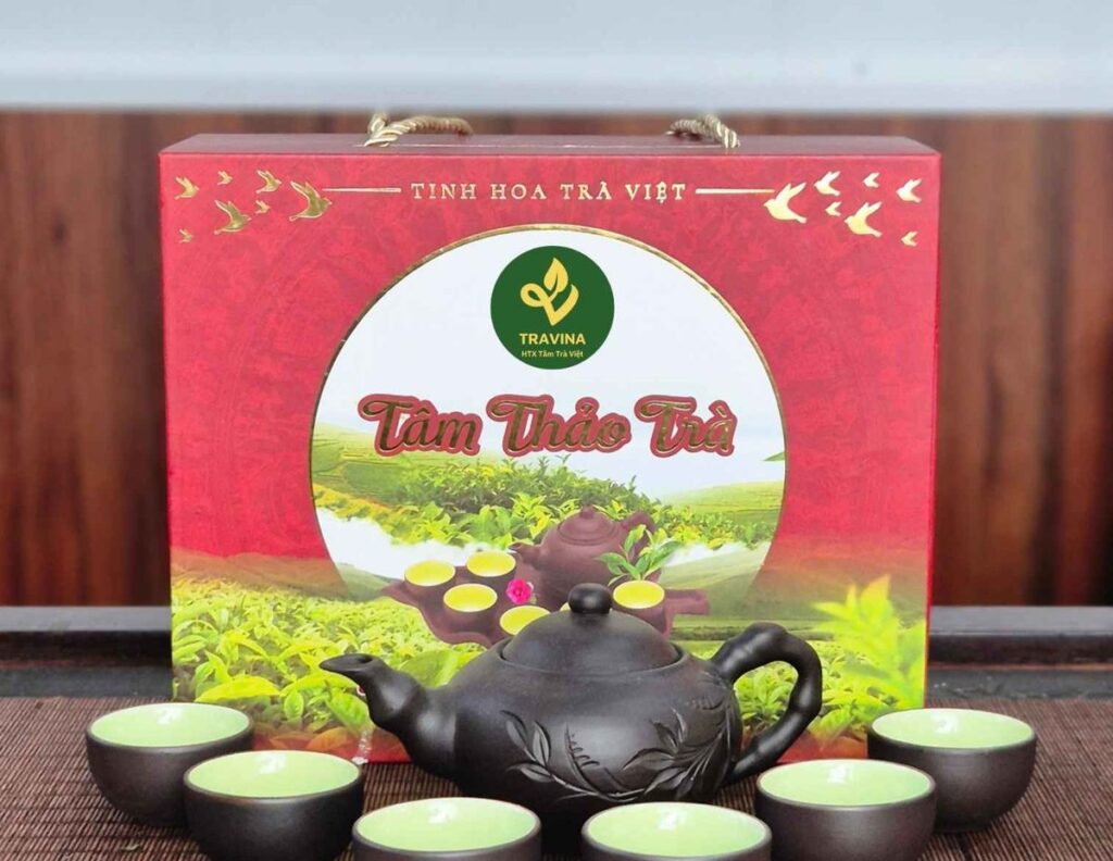 Чайный подарочный набор Tam Thao от TRAVINA, Тхайнгуен — подарочная коробка и чайник