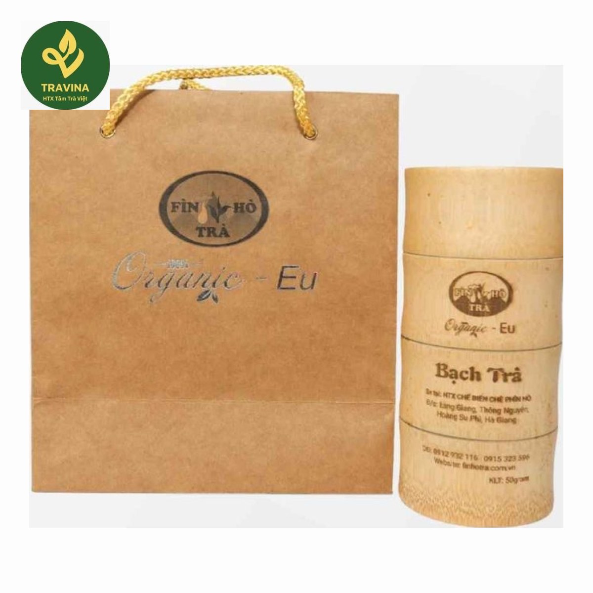 Té Peonía Blanca (Bach Tra Mau Don) de TRAVINA, Thai Nguyen, Vietnam – envase de venta