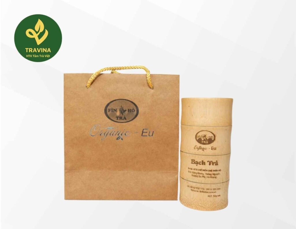 Té Peonía Blanca de TRAVINA, Thai Nguyen – envase de venta