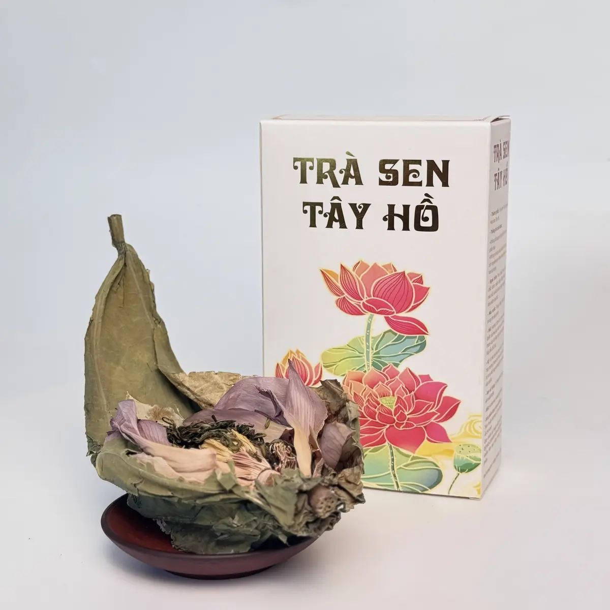 West Lake Lotus Tea – lotus flower beside the box